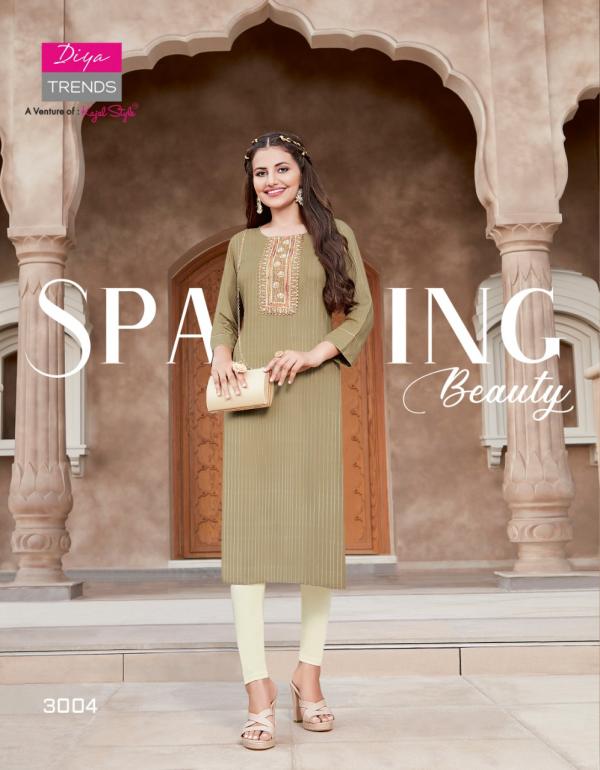 Diya Fashion Story vol 3 Rayon Designer Embroidery Work Kurti